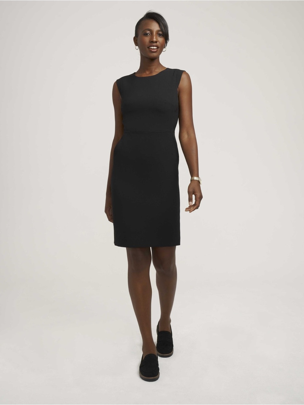 NWT Anne Klein Classic Sleeveless Black Sheath Dress